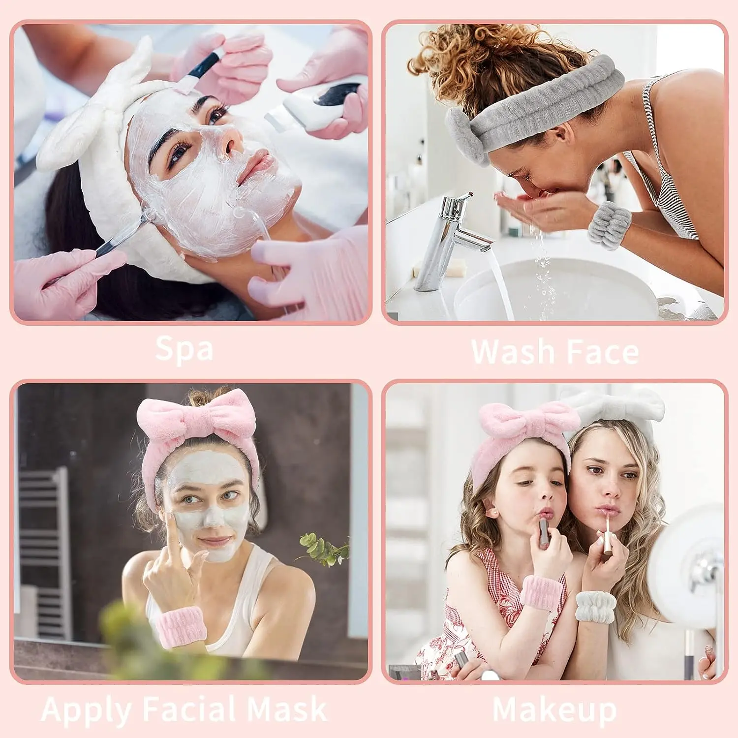 2023 Лидер продаж резинки для макияжа лица пушистые коралловые Флисовые женские эластичные повязки для лица для душа