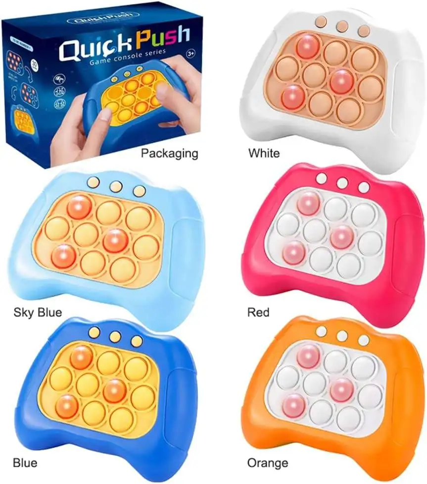 Hot Pop Quick Push Bubble Game Console Light up It Pro Electronic Popping Machine Sensory Fidget Toy for Kids