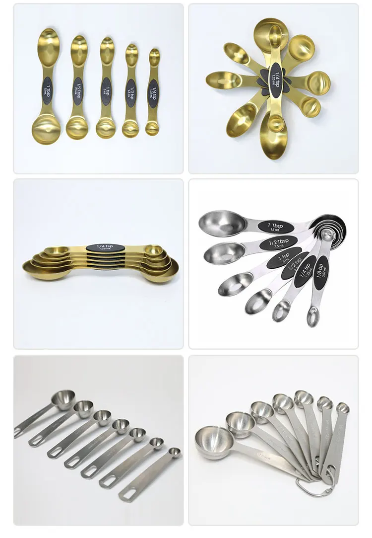 Black and Gold Magnetic Measuring Spoons Set