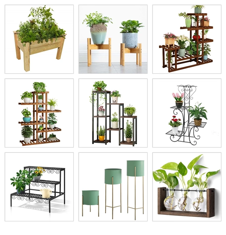 Modern Round Flower Plant Stand Planter Pots Metal For Indoor Potted