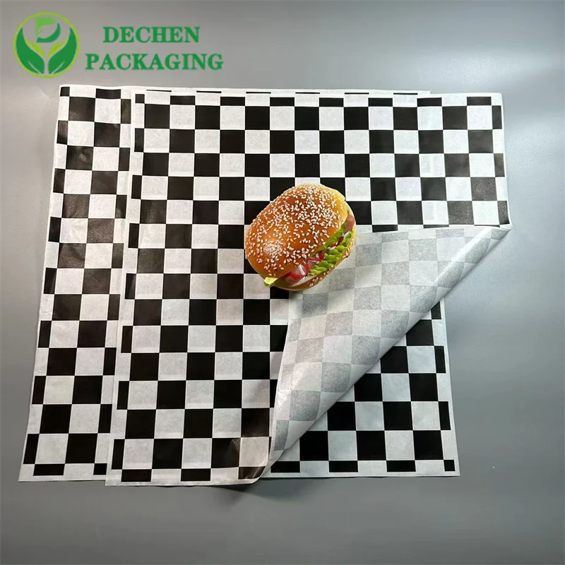 Burger Wraps Paper Custom Wax Paper For Restaurants