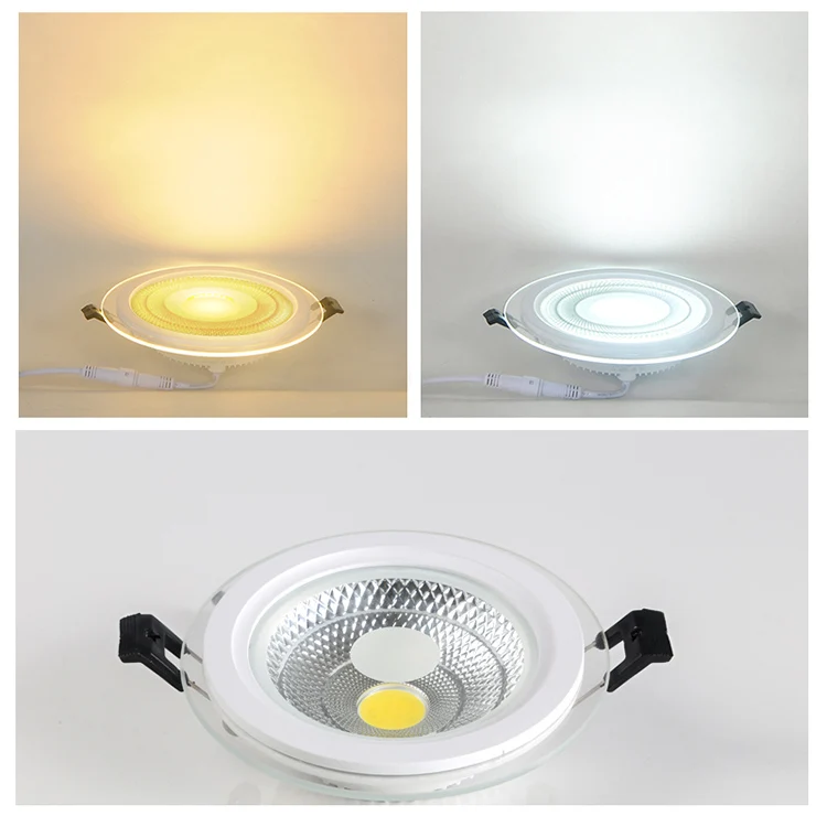 AKKO STAR HIGH LUMEN LED GLASS  ROUND PANEL LIGHT CEILING PANEL LIGHT WHITE and WARM 8INCH 25W