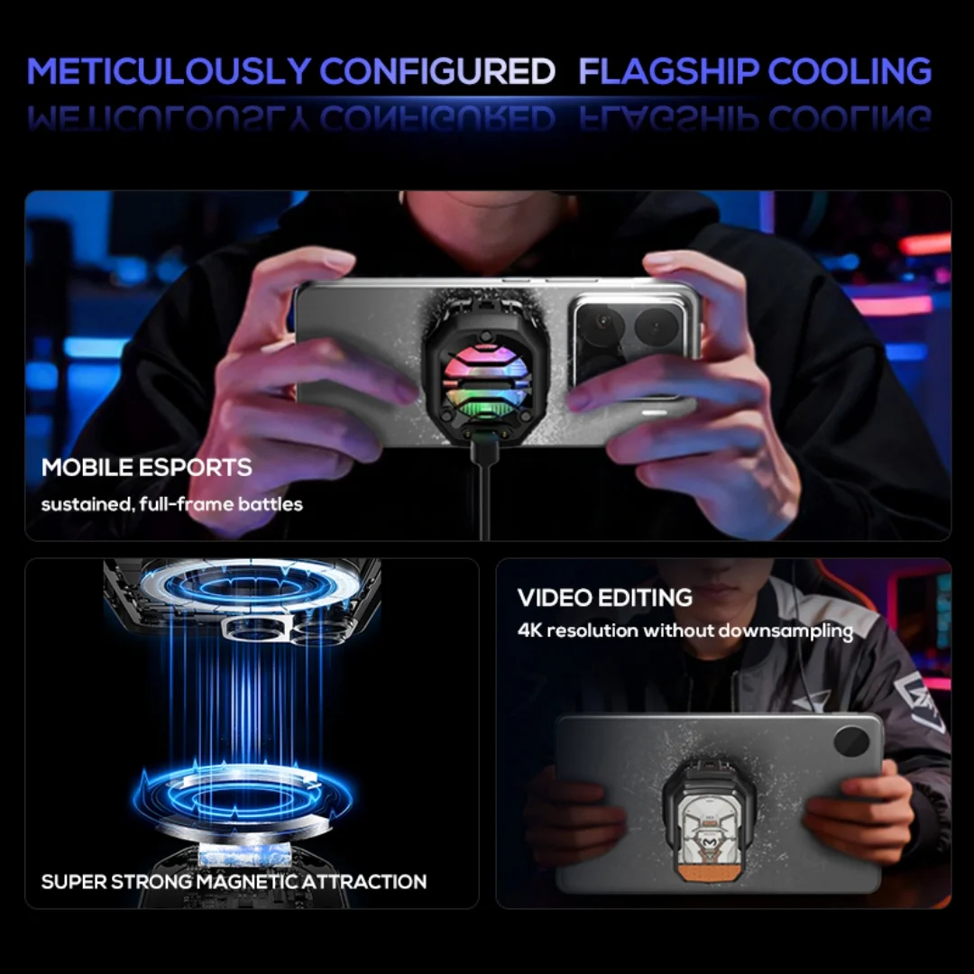 MEMO CX14 Black 2000mAh Battery Frozen Mobile Phone Cooler Lightest Weight 64g Gaming Cooler for Phone