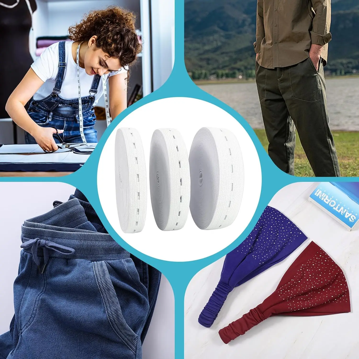 1.5-3CM Elastic Stretch Latex Fabric for Clothing Sewing Fashion Webbing Garment Accessories