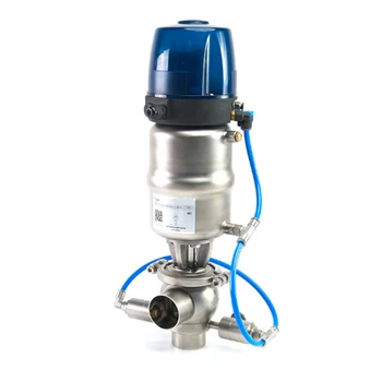 Intelligent pneumatic single seat anti mixing valve with outside cleaning