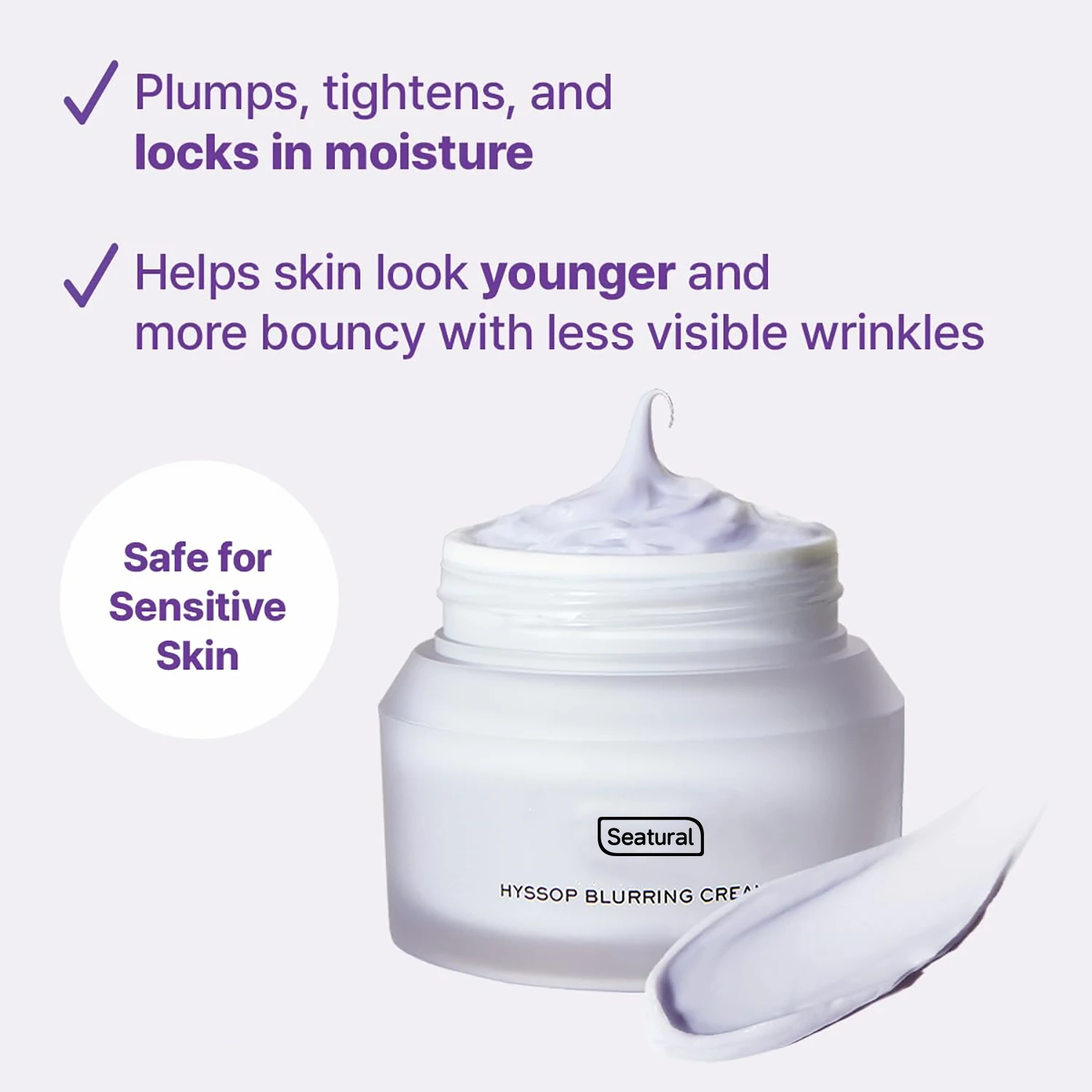 Private Label Hyssop Blurring Cream Collagen Face Moisturizer & Night Repair Cream for Anti-Aging, Nourishing Skin Barrier