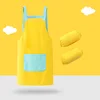 Children's painting two-piece suit-yellow and blue sleeves
