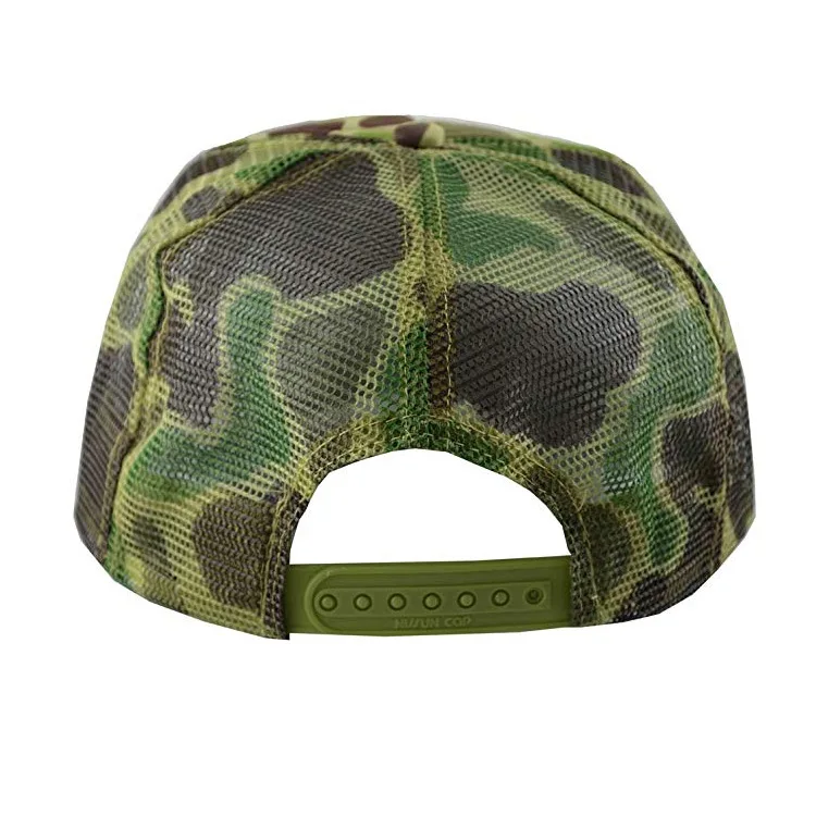 Soft Mesh Panel Baseball Cap Camouflage Trucker Hats Orange Camouflage ...