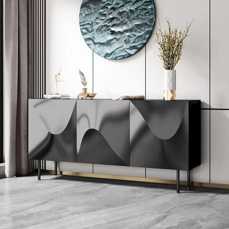 Modern Black Sideboard Buffet Server Cabinet for Living Room