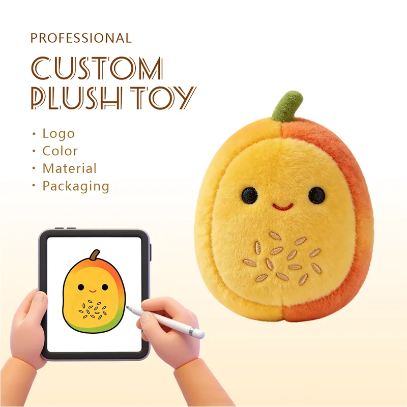 2026 New Design Hot Selling Orange Plush Doll Ragdoll Movie Cartoon Fruit Series Mass Customized Plush Toy