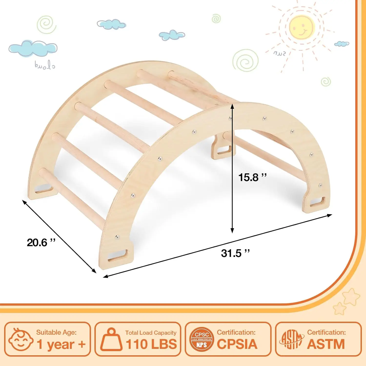Climbing Arch/Rocker – Natural main image 0