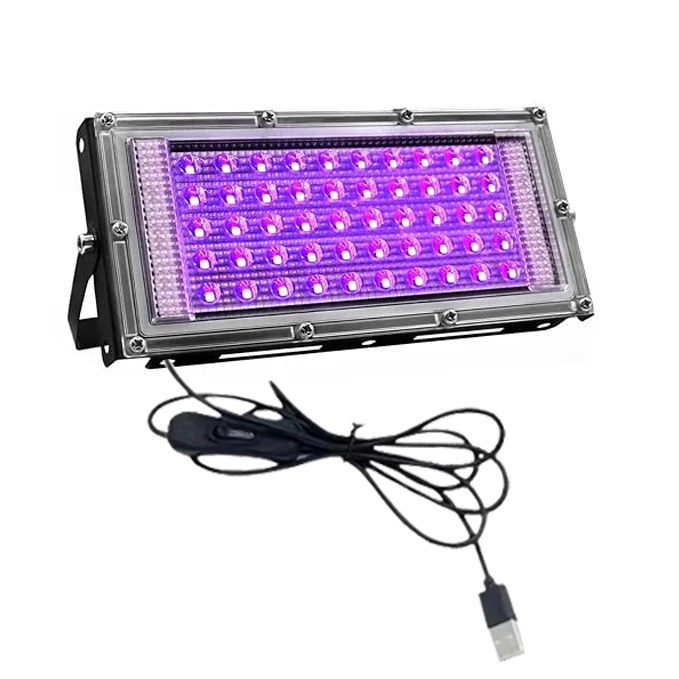 50 Вт светодиодные УФ-фонари для светящейся вечеринки USB Водонепроницаемый Черный прожектор 395 нм 5 В фиолетовая лампа декора Хэллоуина