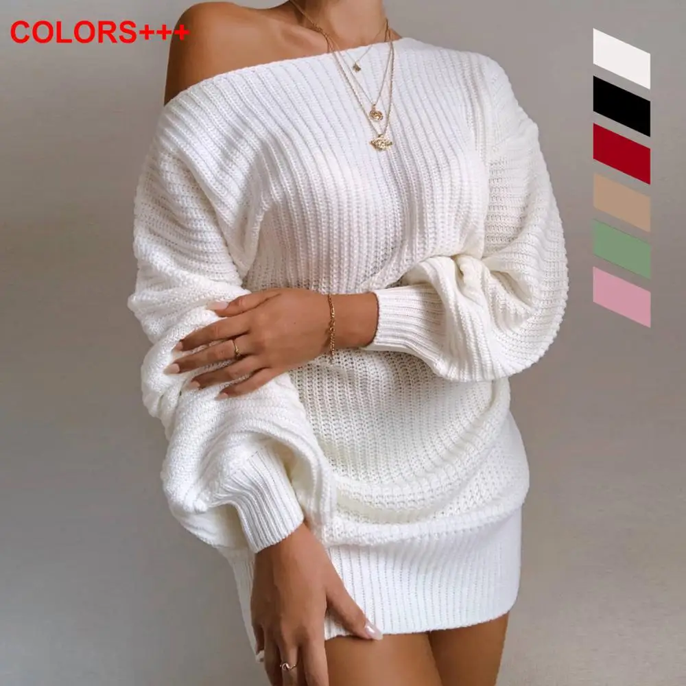 women's white off the shoulder sweater