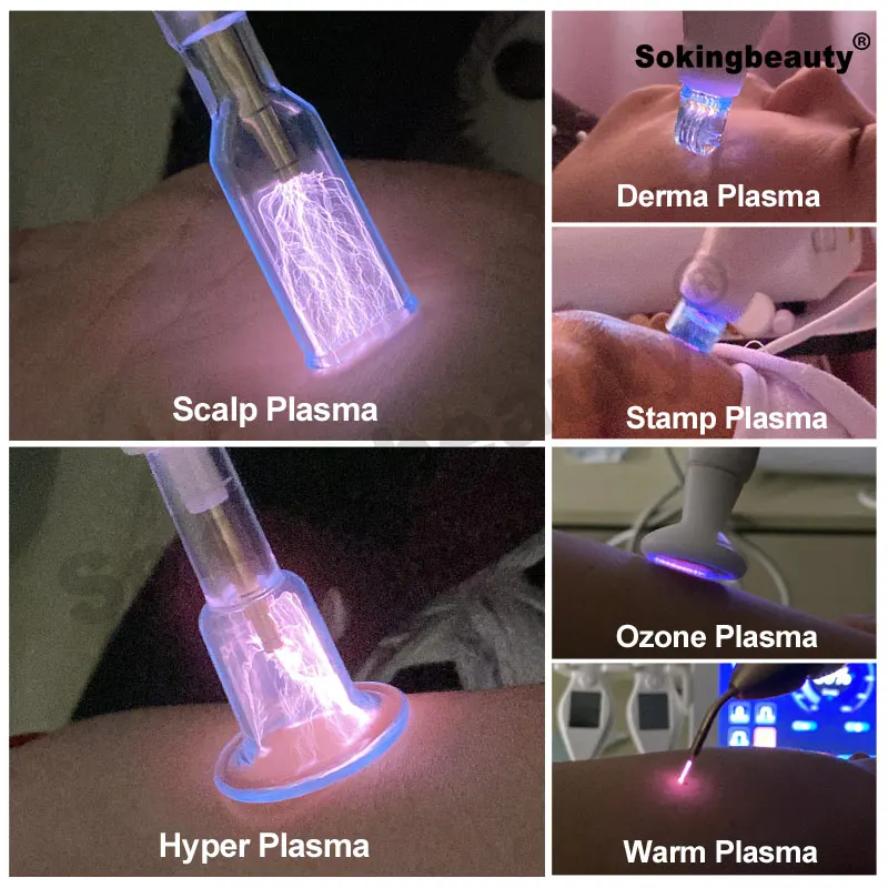 New Design Output Power 150w 16 Tips Face Lifting Firming Hyper Scalp Plasma 6 in 1 Hot and Cold Plasma Machine