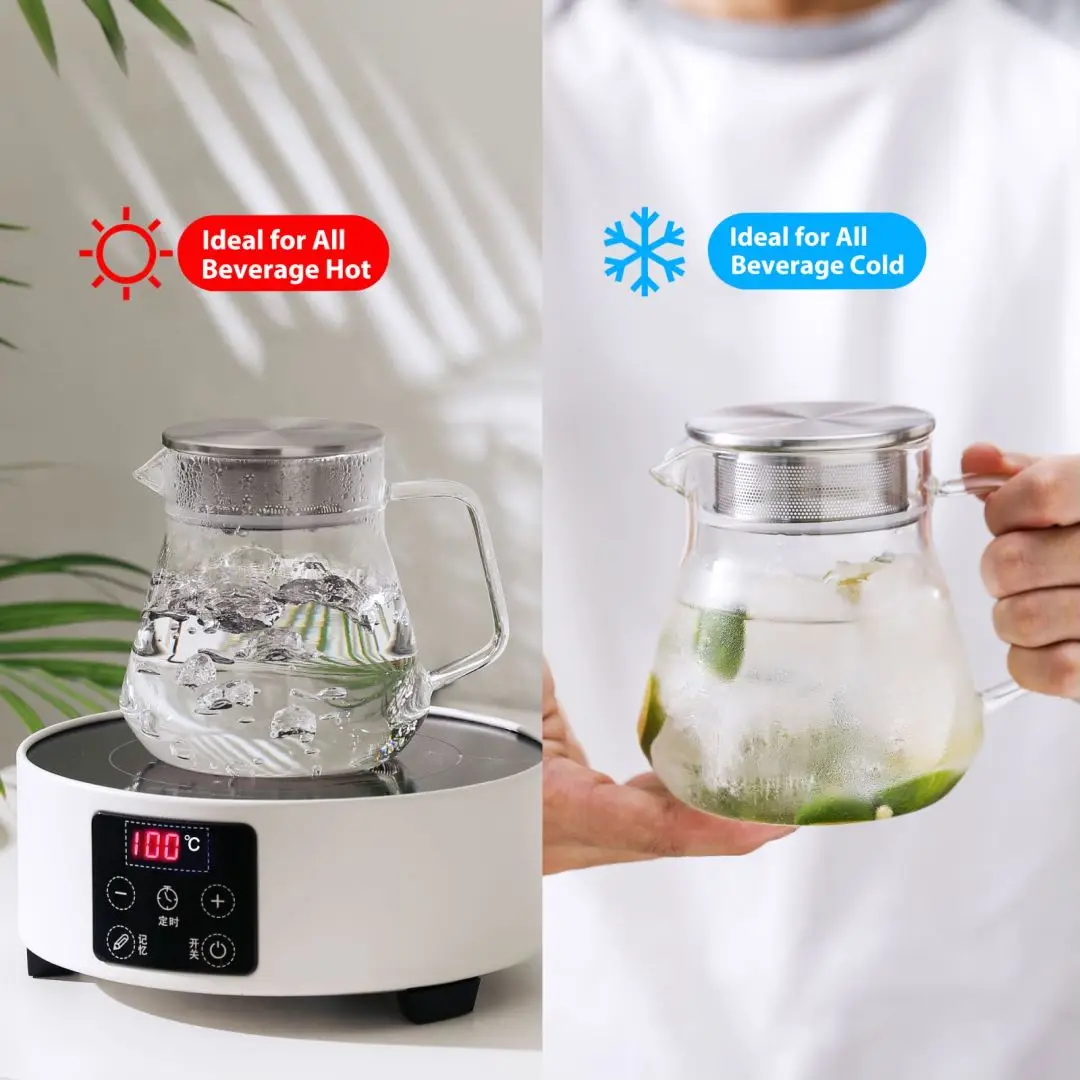 Cnglass Customise Clear Glass Tea Set With Cups Stovetop Safe