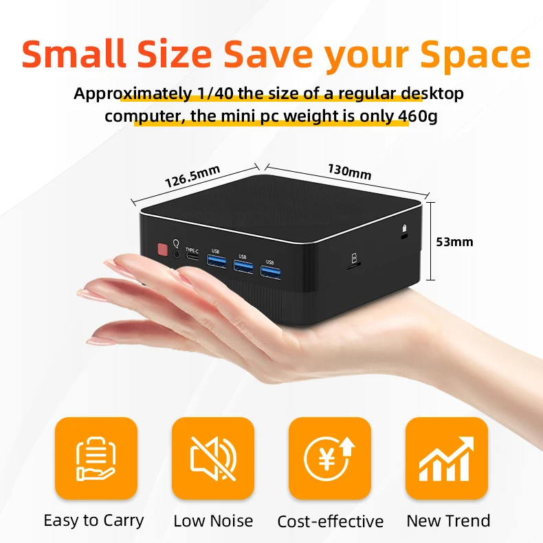 AMD Mini PC Ryzen R5 5500U R7 5700U 4K Gaming PC, SSD, 2*DDR4 RAM