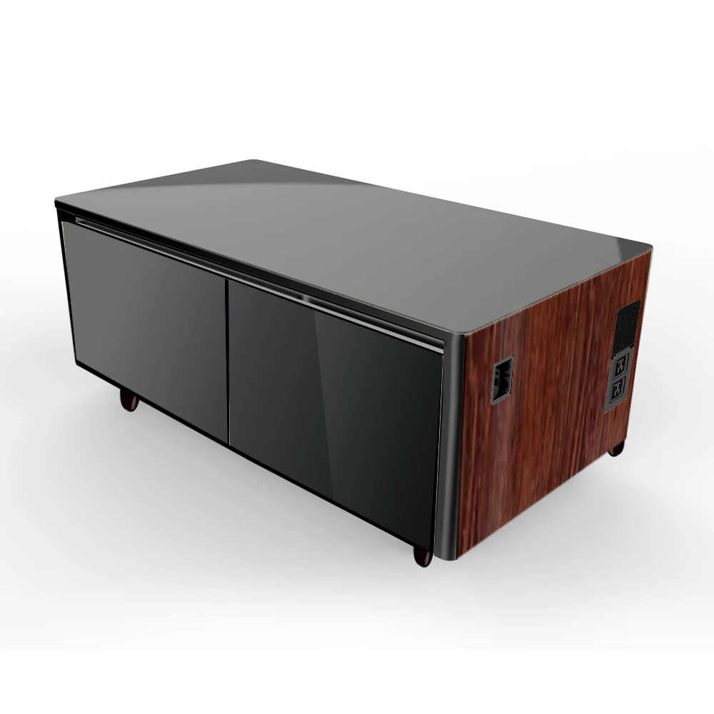 130L Drawer Refrigerator Built-In Bluetooth Audio Palyer Usb Charging Port Led Touch Screen Meeting Coffee Table Cooler