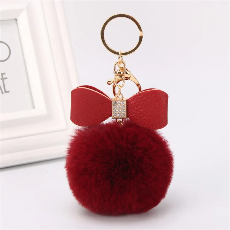 Rabbit Fur Ball Plush Fur Bear Key Chain POM POM Keychain Pompom Car Bag  Keychain - China Keychain and Pompom Keychain price
