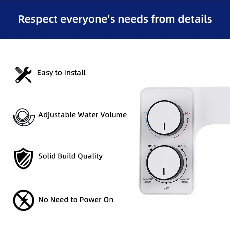 Buy Hot and Cold Water Non-electric Retractable Bidet Attachment Sanitary Ware Mechanical Bidet Toilet Seats For Bathroom supplier