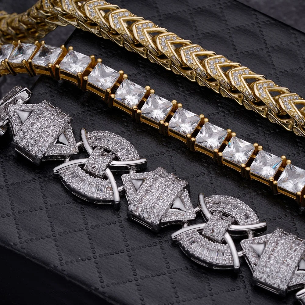 Iced Out 9mm CZ Square Rolo Chain - 14k Gold Plated Hip Hop Necklace 16-30 Inch 8 thumbnail image