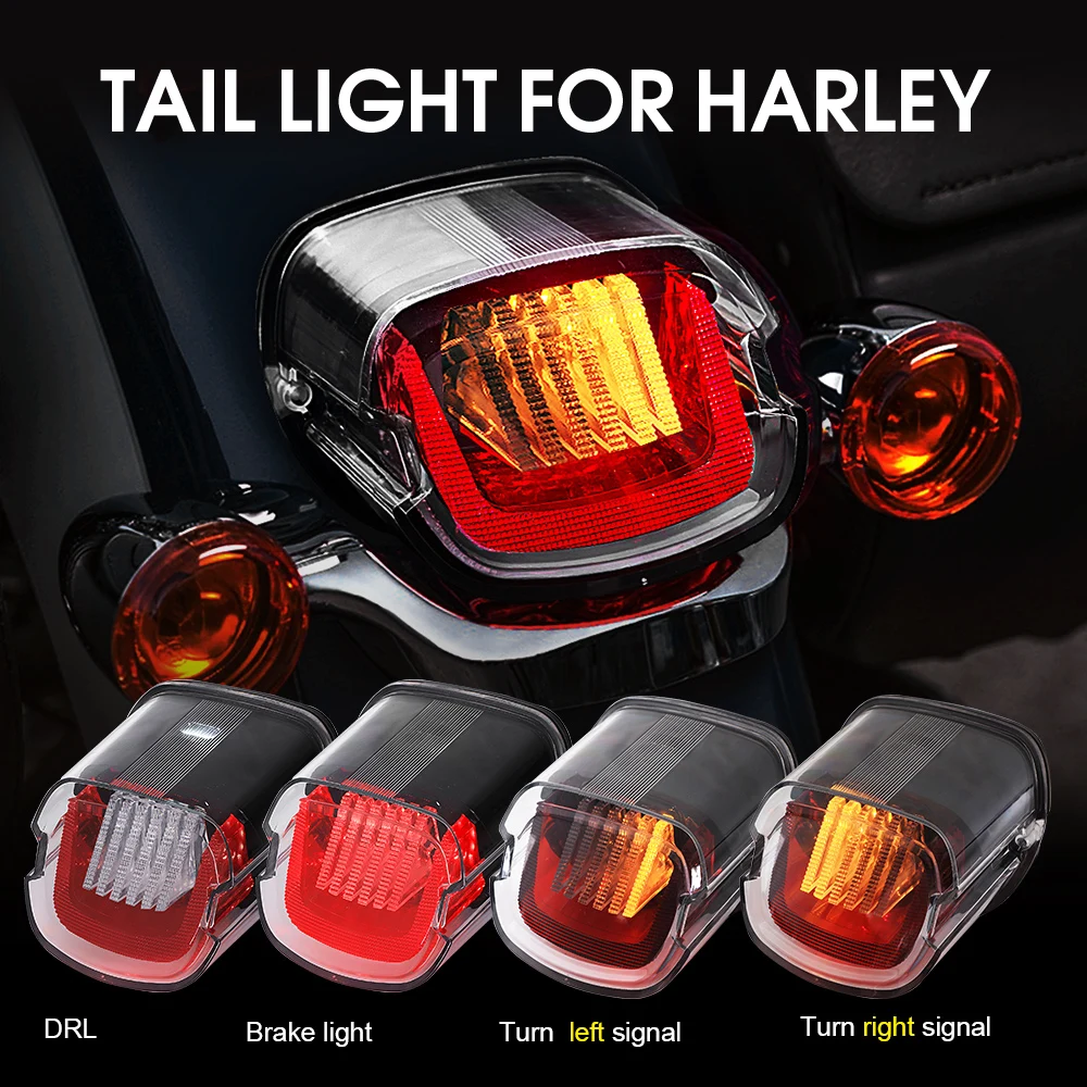 NEW LED Tail Light Turn Signal Light U Type Motorcycle Taillights with Brake Signal for Harley Davidson Sportster Dyna Road King