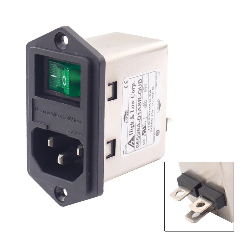 Mini-version Power Inlet Module with EMI Filter & Switch