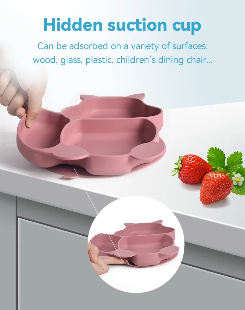 Bpa Free Children Divided Dinner Plate Placemats Squirrel Animal