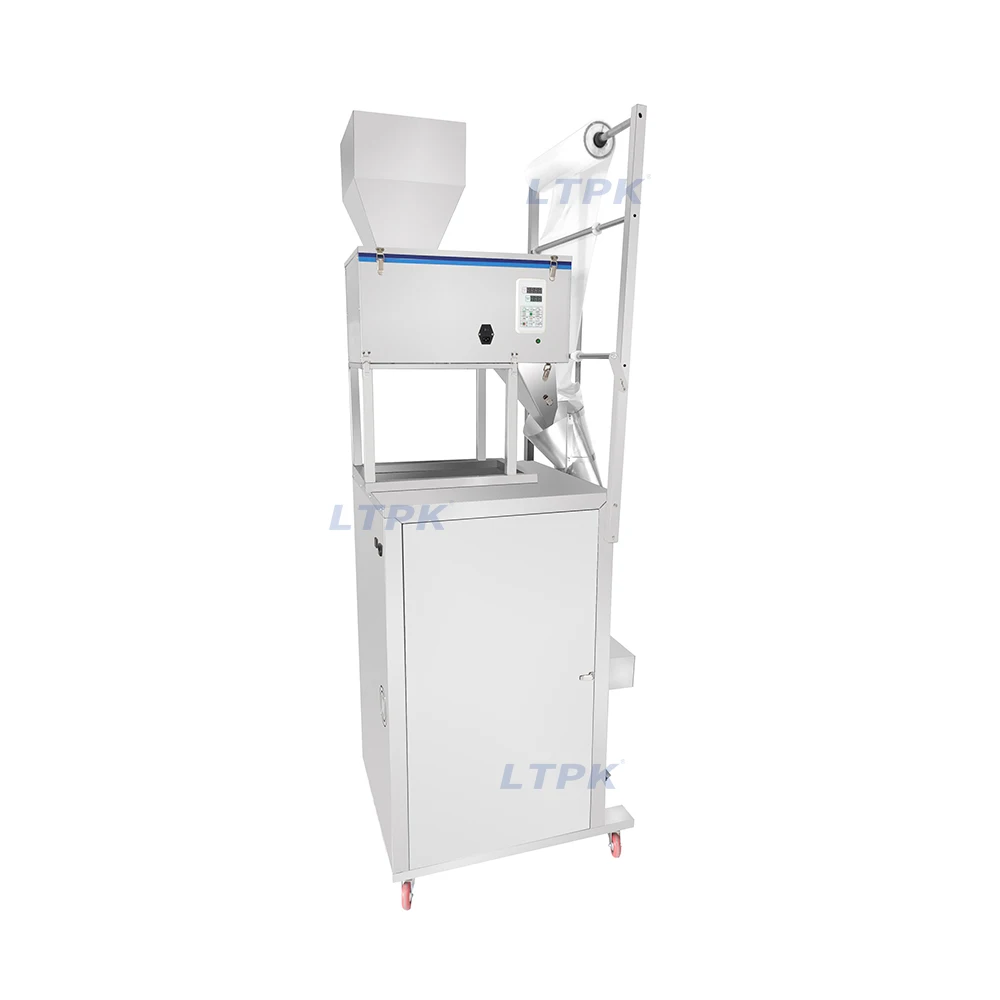 Factory price back seal snack nuts beans seeds coffee bag weighing filling sealing packaging machine with euro hole