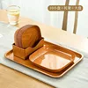 10 platos pequeños con base, bandeja y plato intermedio.