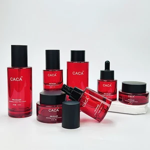 Luxury 15ml-120ml Refillable Cosmetic Packaging Flat round Lotion Jars for Skin Care for Screen Printing