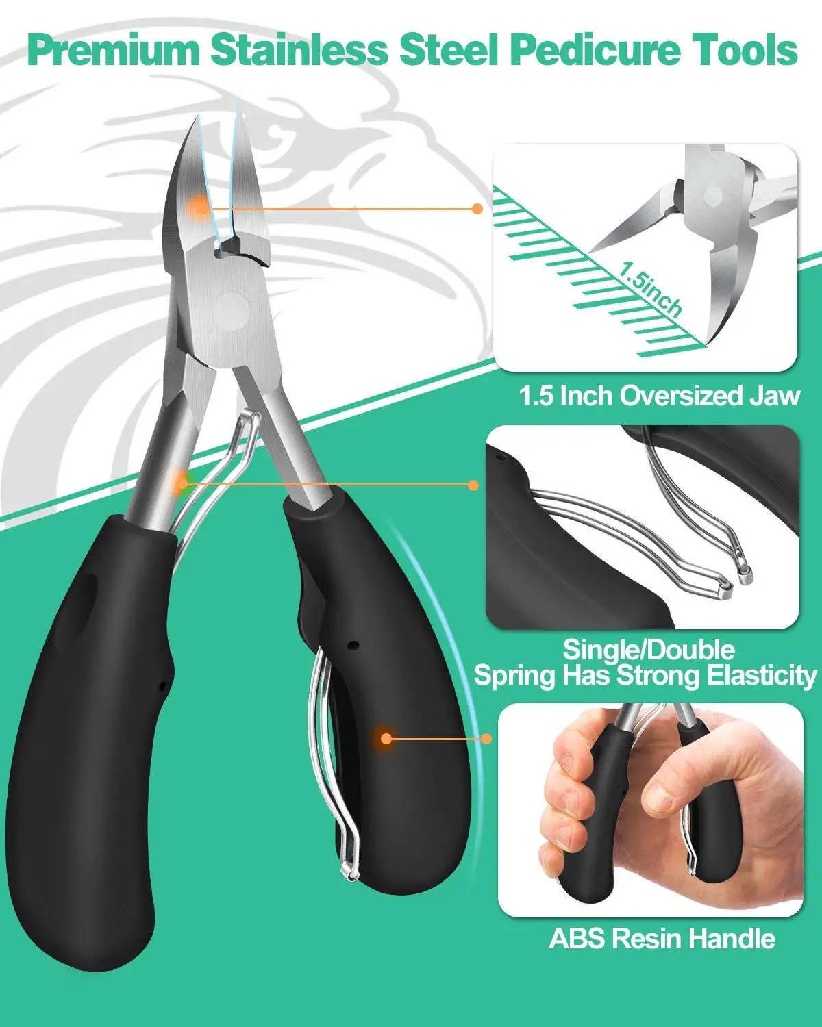 Long Handle Toenail Scissors Pedicure for Seniors Humanized Design Easy Use