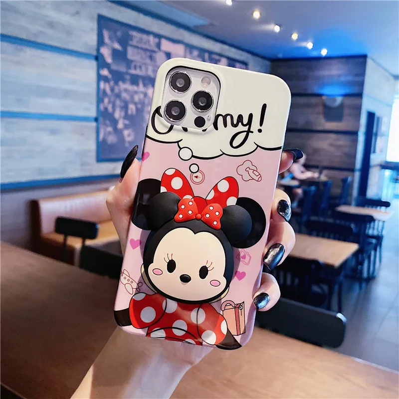Cases For Apple Cute Cartoon Mickey Minnie Duffy For Iphone 7 8 Plus 11 Pro  12 13 X Xs Max With Socket Silicone Phone Cover - Buy For Iphone Case,Cover  Phone,For 11