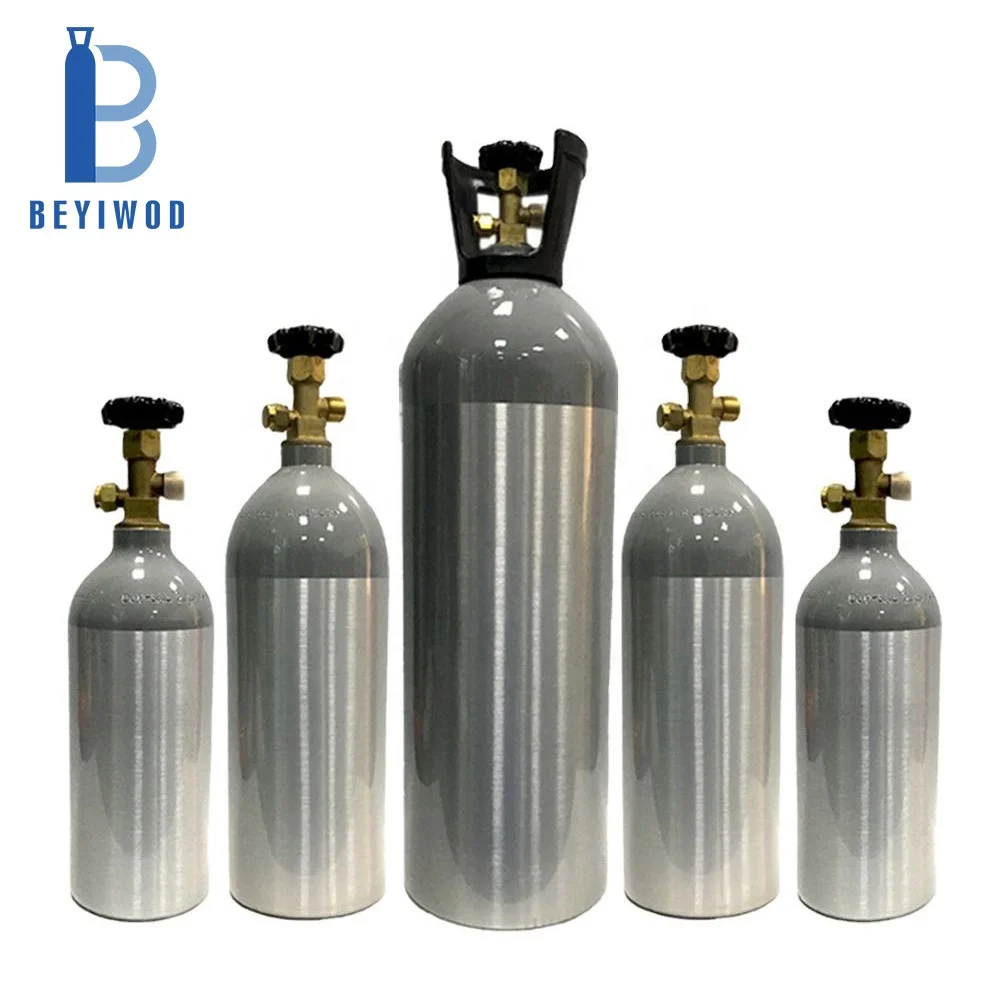 2.5파운드, 5파운드, 10파운드, 15파운드, 20파운드 알루미늄 CO₂ 실린더 탱크, DOT3AL 고압, CGA660 규격, 레이싱 가스용