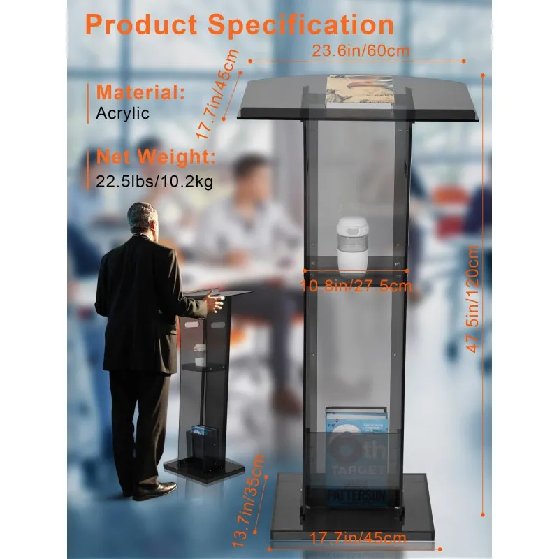 Gaojian Professional Acrylic Podium Conference Table and Award Reception Lectern Platform for Church or Office Wedding Usage