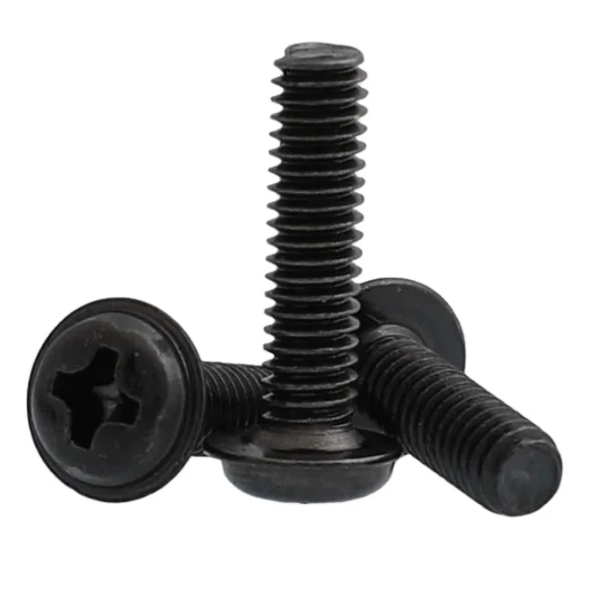 Iron Black Cross round Head with Cushion Screw Disk Product Type Bolts with Bushing Bolt & Bolt