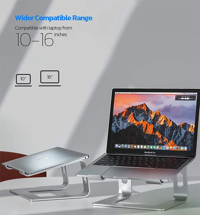 Metal Computer Riser Laptop Stand Ergonomic Laptops Elevator Foldable