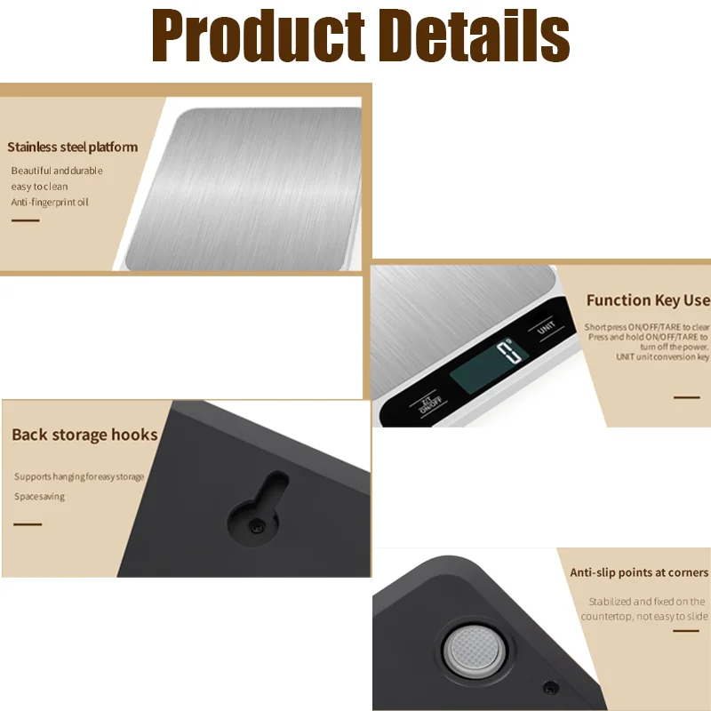 Changxie High Accuracy CE FC ROHS Gram Scale Multifunction Electronic Food Digital Stainless Steel Kitchen Scale
