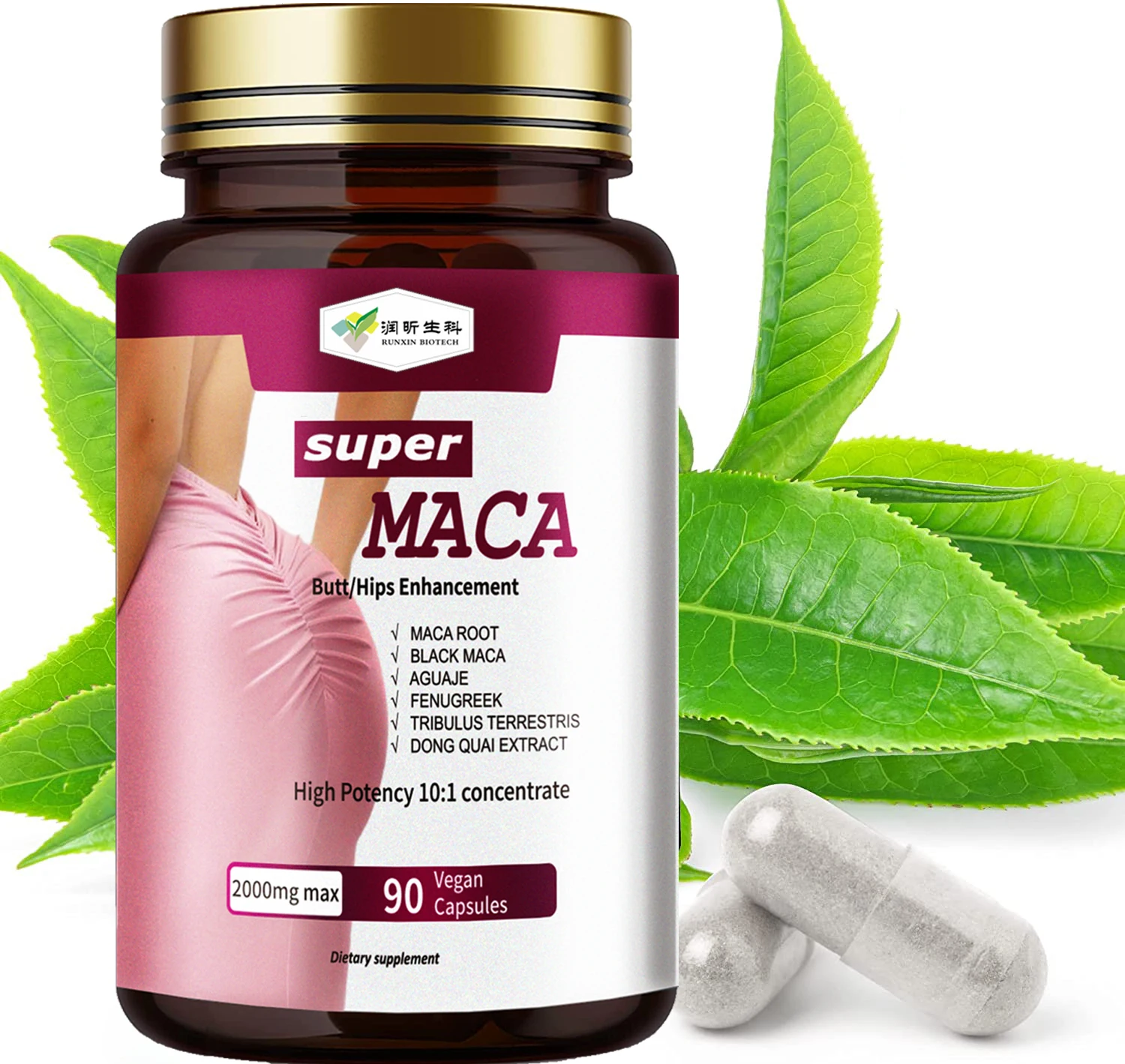 Customized Black Maca Capsules Ultimate Maca Pills For Butt Hips