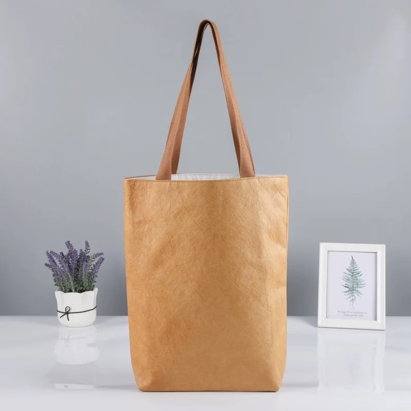 Wholesale Factory Price Dupont Paper Shoulder Bag With Custom LOGO Printing Gift Shopping Paper Bag For Advertising