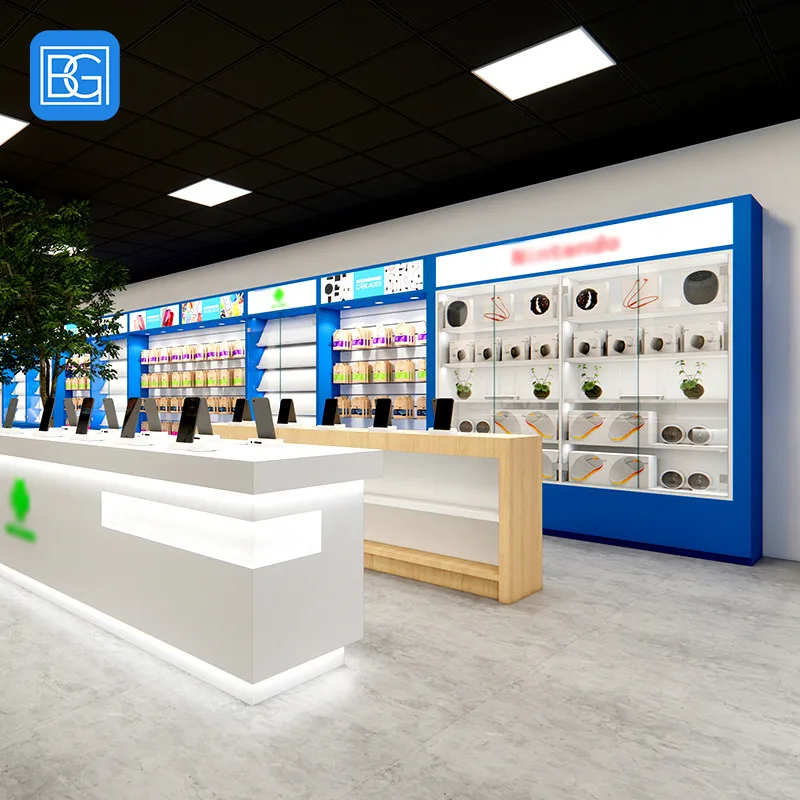 Customized Mobile Phone Shop Design Display Counter Oppo Mobile Counter Mobile Phone Display Mobile Shop Counter With Led