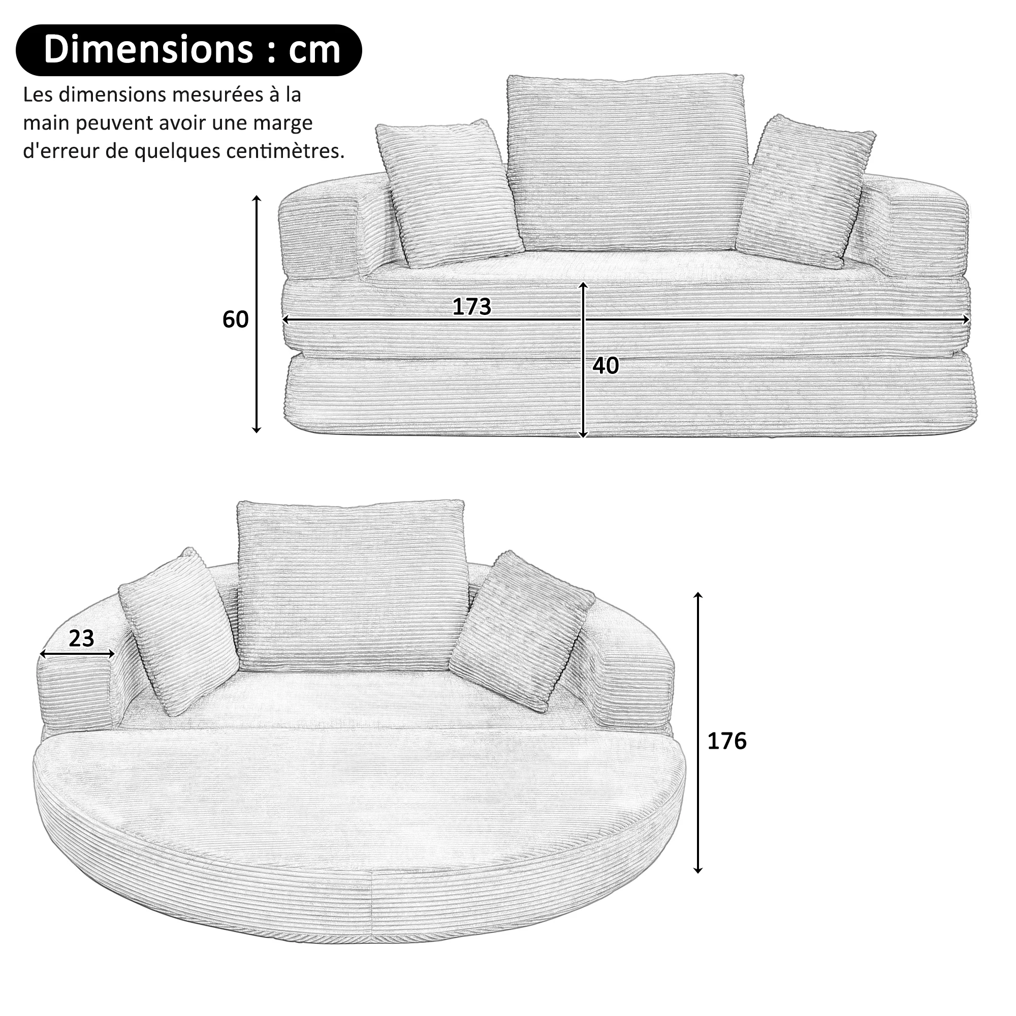 Dimensions techniques du meuble