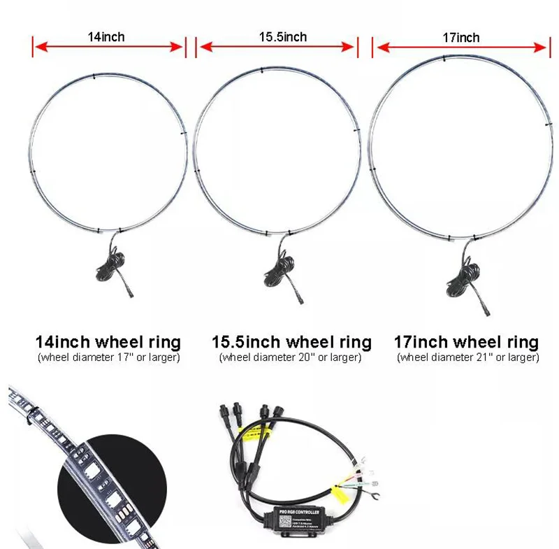 Newest 5050-RGB SMD APP Control Programmable Lumi Led Chasing Wheel Lights Ring Price