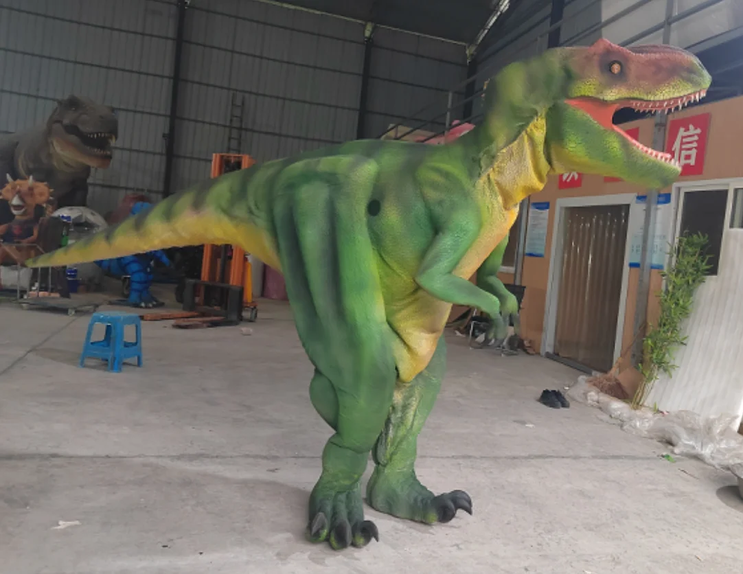 Realistic Hidden Leg Animatronic Adult Walking T-Rex Dinosaur Costume Suit With Sound for Theme Park Performance