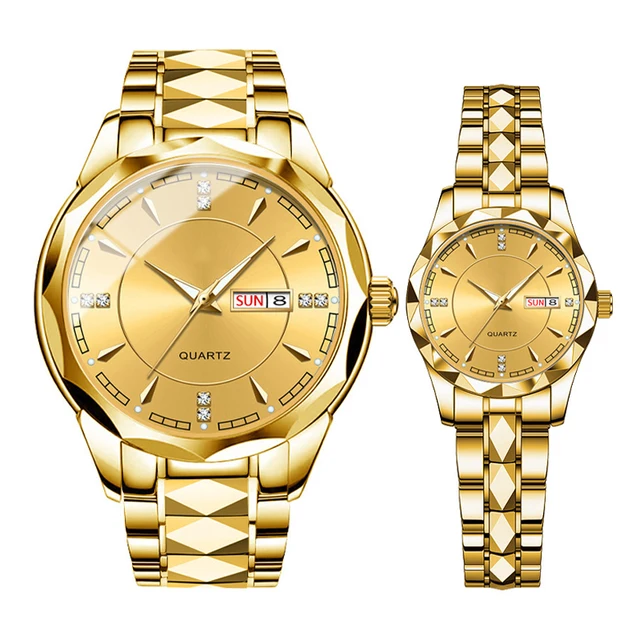 Luxury Couple Watch For Men Women Business Double Calendar Quartz Wristwatch Fashion Male Waterproof Watches Relogio Masculino