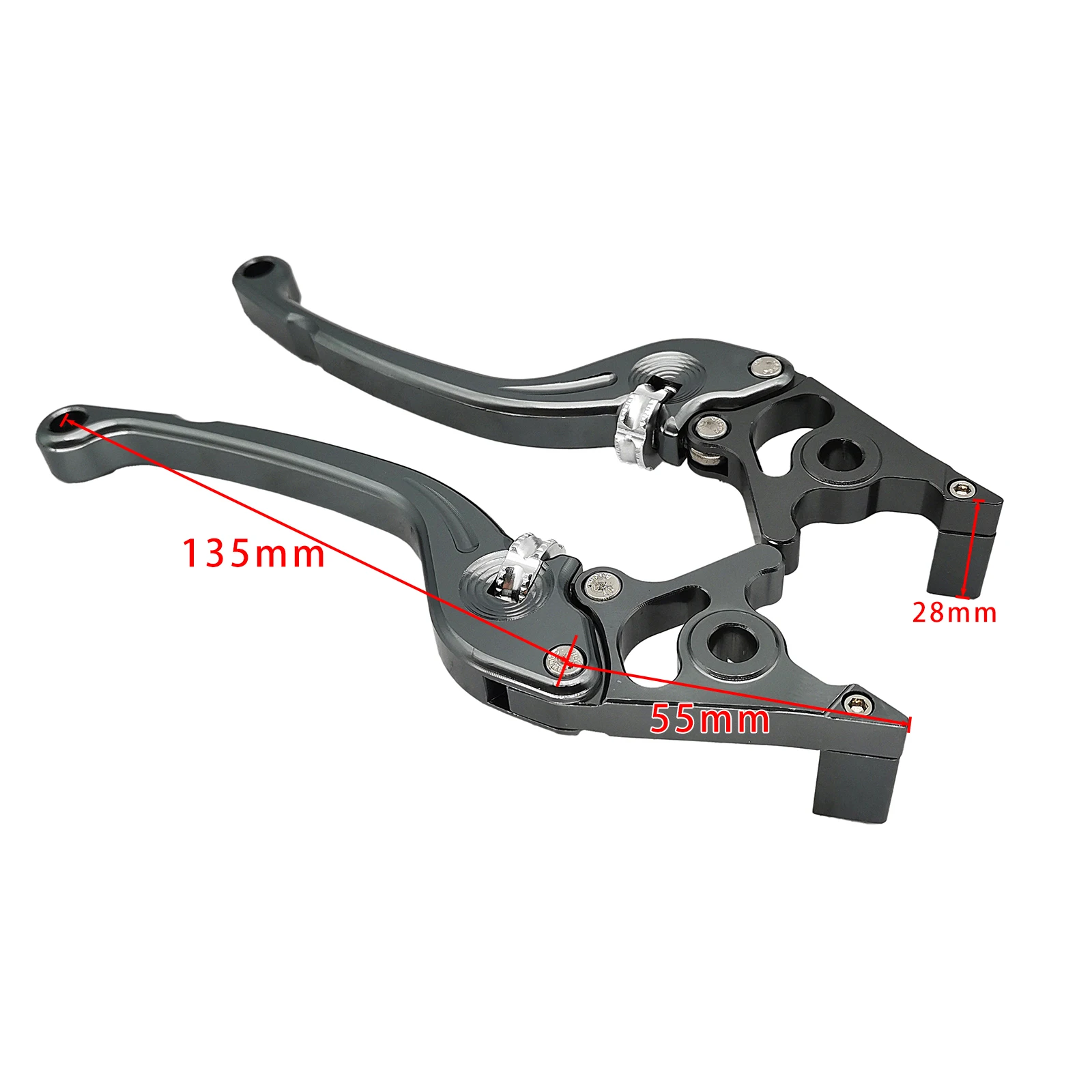 1 Pair Red CNC Aluminum Motorcycle Scooter Modification Double Disc Brake Lever