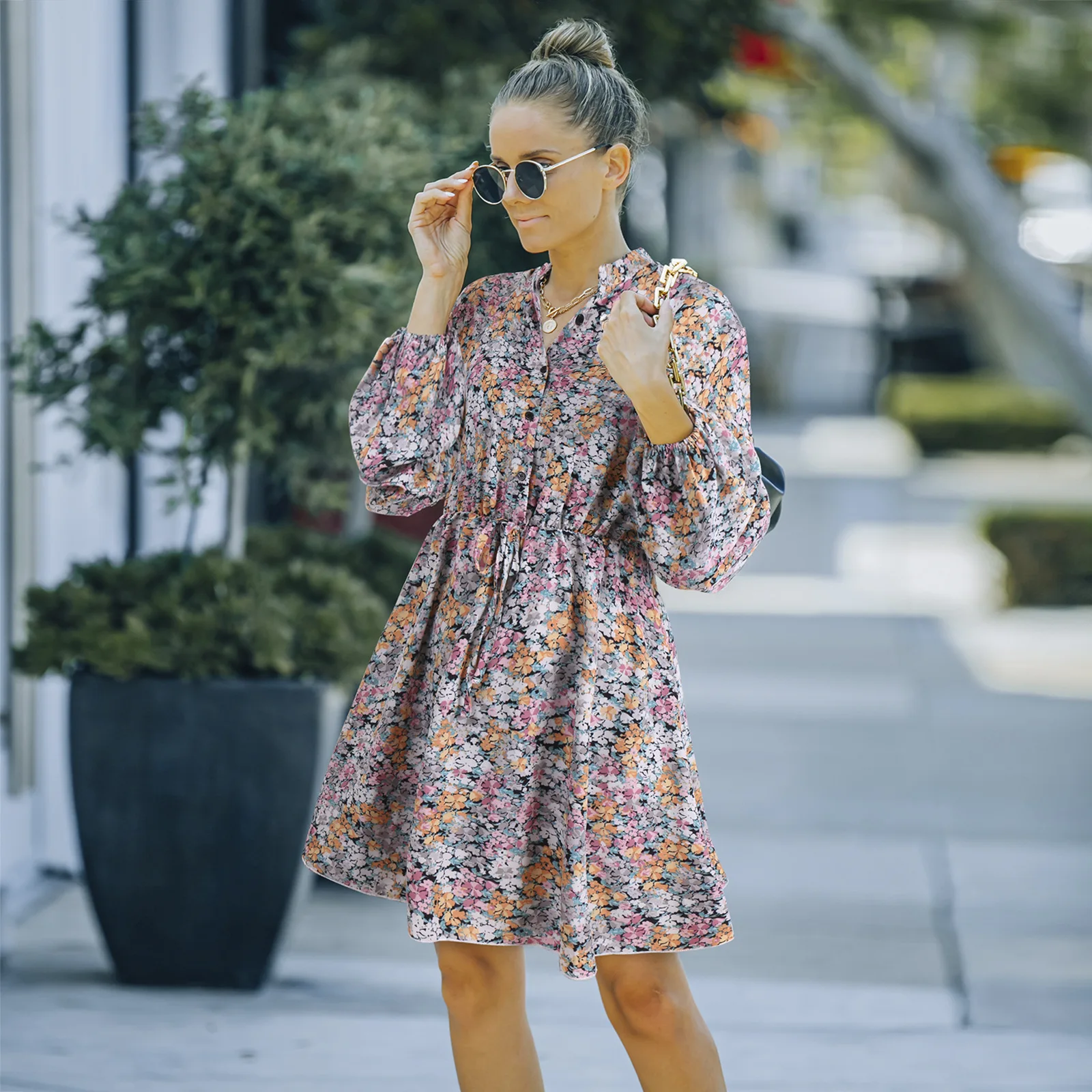 Vestidos Elegantes Informales De Manga Larga Para Mujer,Vestido De Gasa Con  Flores,Ajustado,Material Suave,2021 - Buy 2021 Elegante Vestidos Casuales  Vestido De Manga Larga,Floral Chiffon Vestido Largo Mujer Material Suave  Vestido,Florales Chiffon Vestido