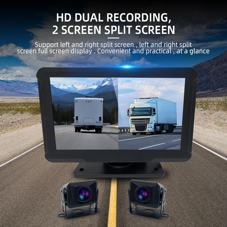 Wemaer 7 Inch Monitor Screen 2 Ways Cameras Truck Security Audible and Visual Alarm BSD ADAS System for Bus RV Vehicle details