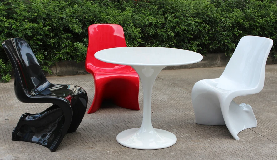 Modern Fiberglass Him&her Dining Chair S Shape Fashion Stronger Bums