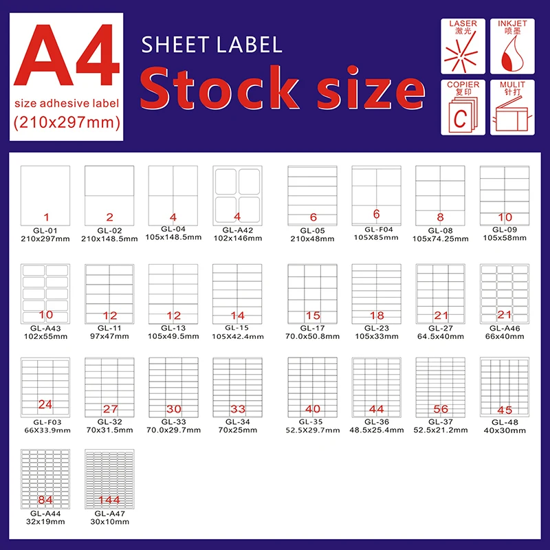 Etichette Adesive 6000 Impermeabili 30 Su 1X2 5/8 Fogli 200 - Foto 2