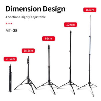 MT38 Heavy Duty Aluminum Lightweight Mobile Holder Extendable Phone Tripod Stand Selfie Stick Tripod detail image